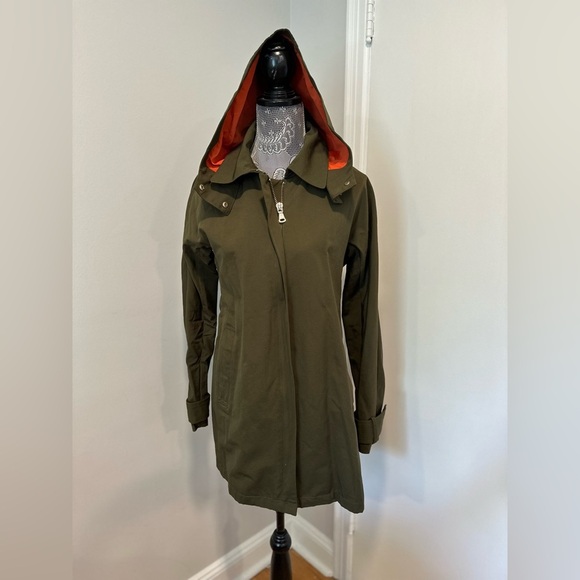NWOT Vince Camuto Women’s Medium Jacket Dark Green. Full Zip. Removable Hood. - Picture 1 of 16